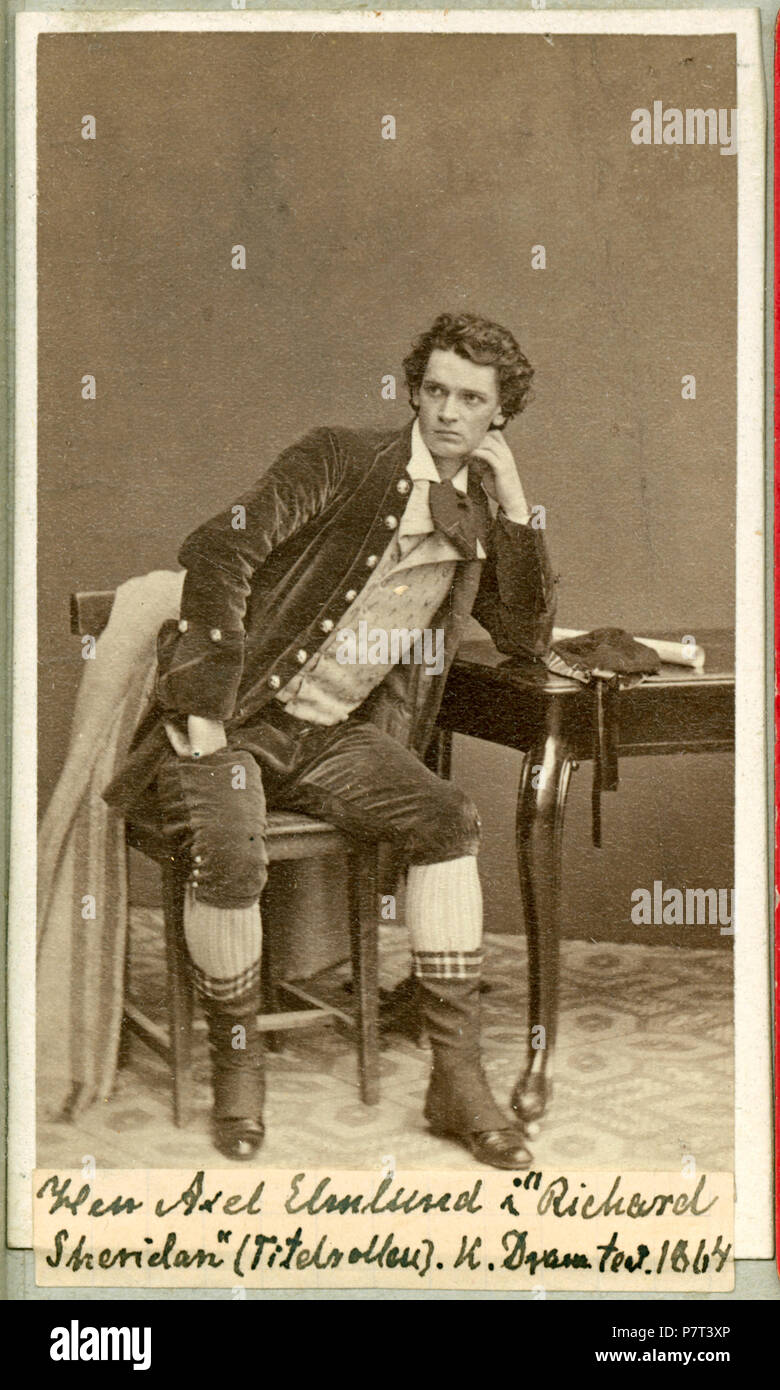 Axel Elmlund i titelrollen i Richard Sheridan, Kungliga Dramatiska teatern 1864 30 Axel Elmlund, rollporträtt - SMV - H2 197 Stock Photo