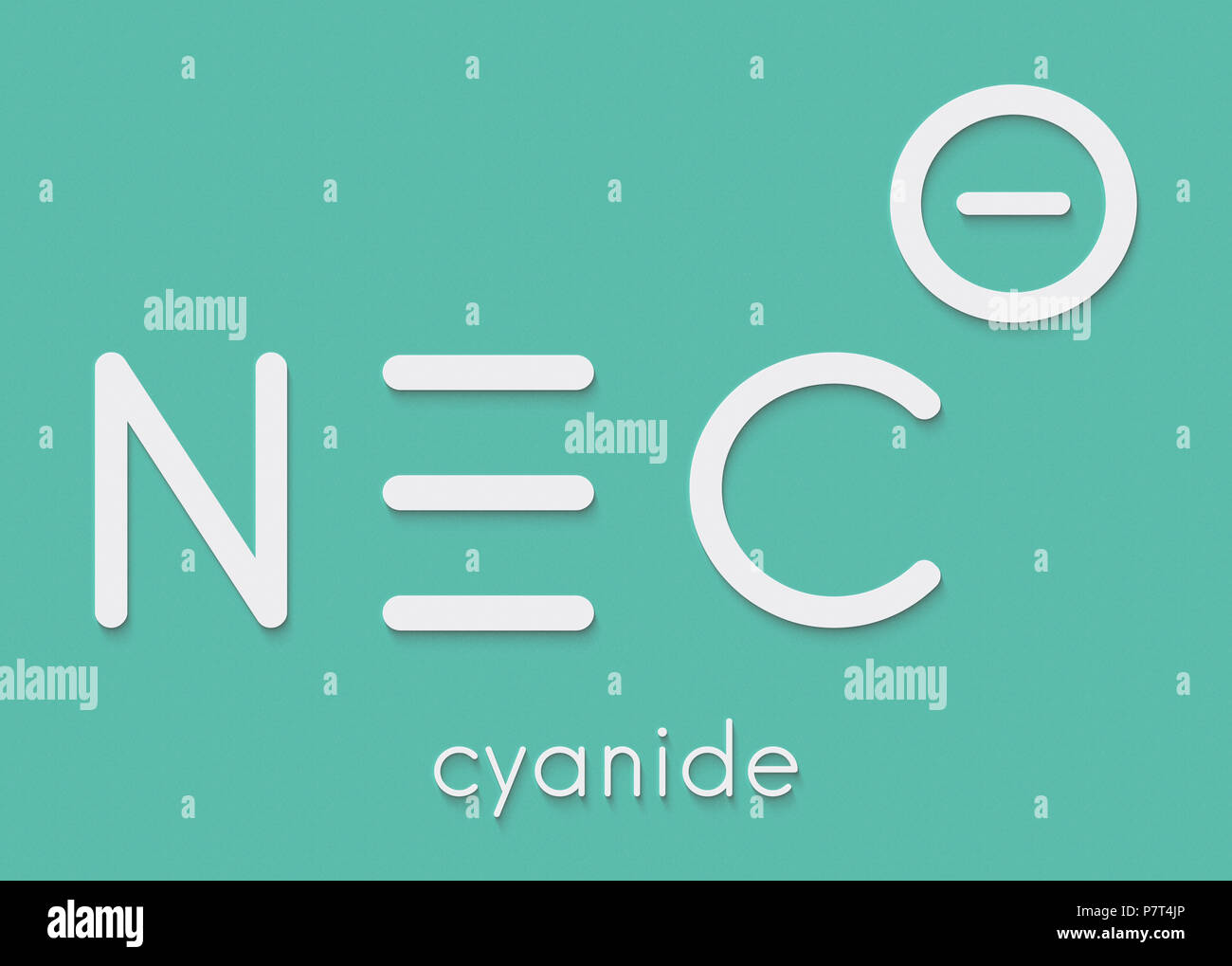 Cyanide anion, chemical structure. Cyanides are toxic, due to