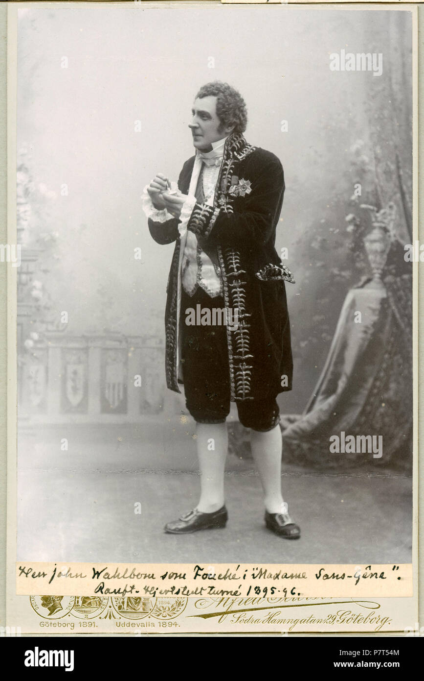John Wahlbom som Fouché i Madame Sans-Gêne, Ranft & Hjertstedt-turné 1895-96 222 John Wahlbom, rollporträtt - SMV - H8 232 Stock Photo