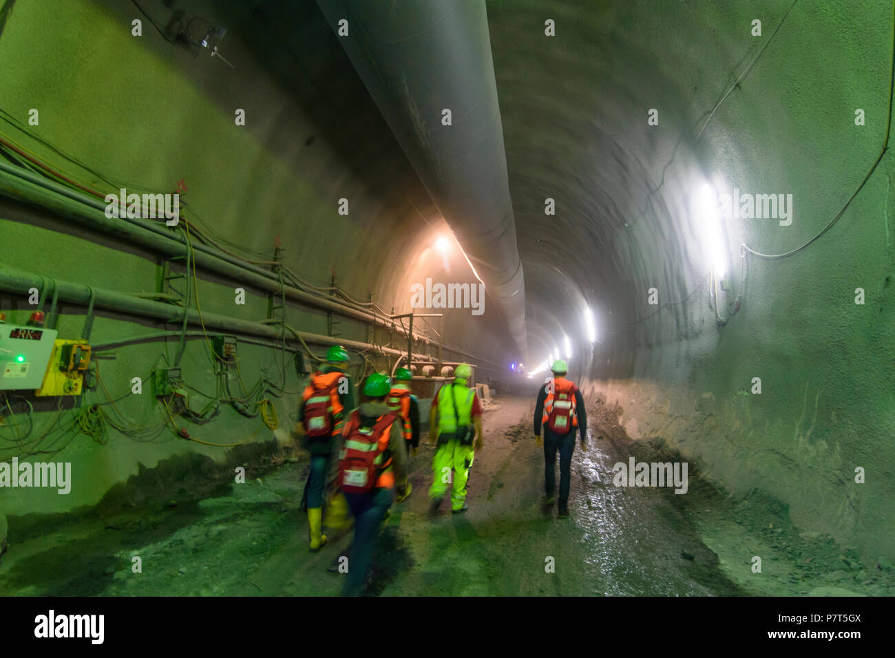 Spital am Semmering: Semmering-Basistunnel (Semmering Base Tunnel) of Semmeringbahn (Semmering railway) under construction by a consortium of company  Stock Photo