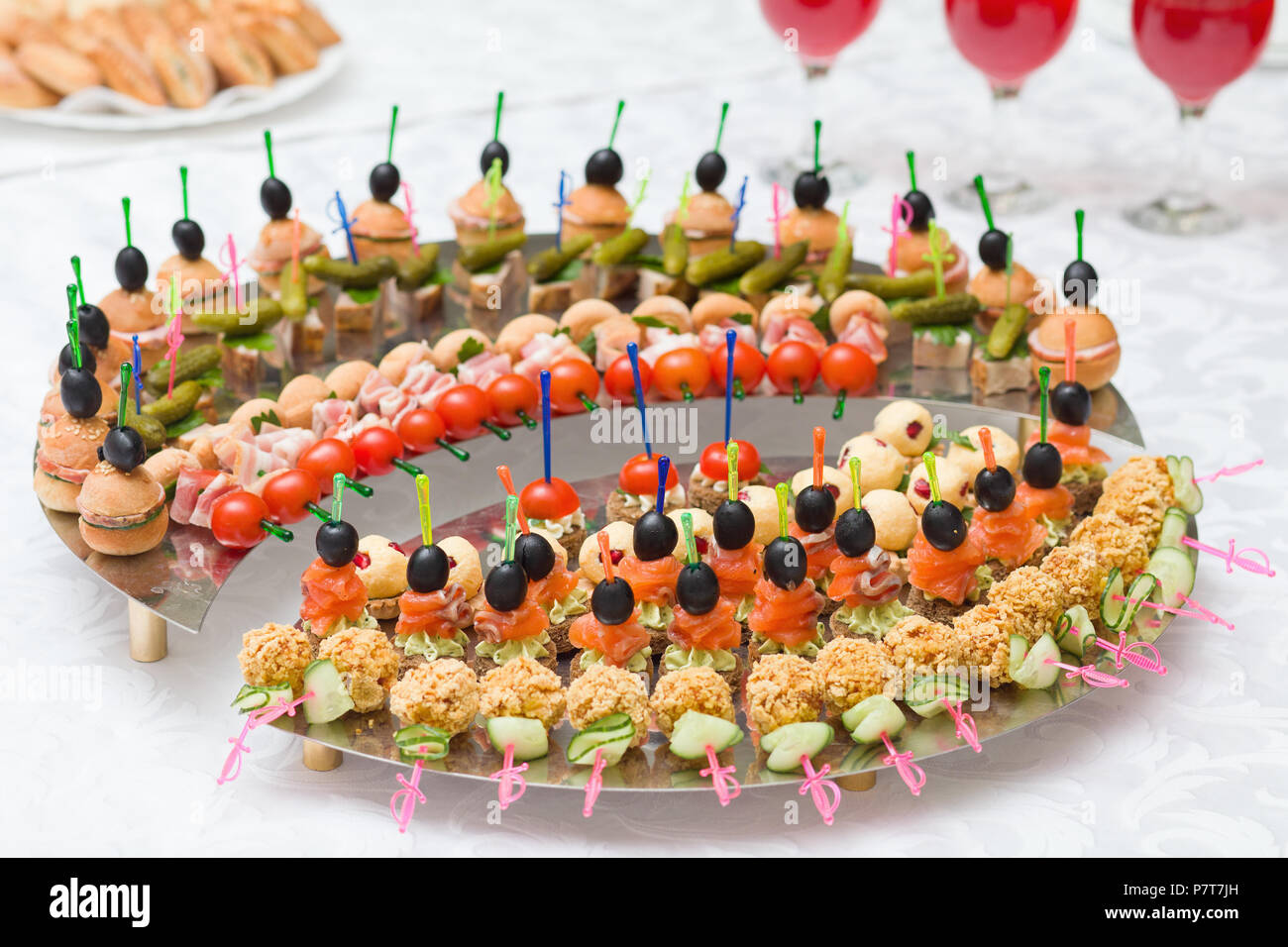 the canape is served on a plate Stock Photo