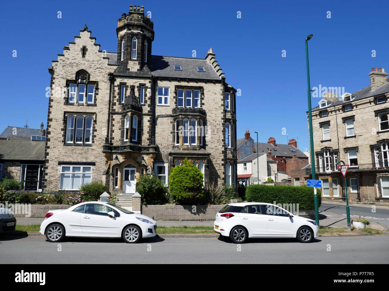Impressive Victorian buildings in Saltburn by the Sea, family holiday destination, North Yorkshire, England, UK Stock Photo