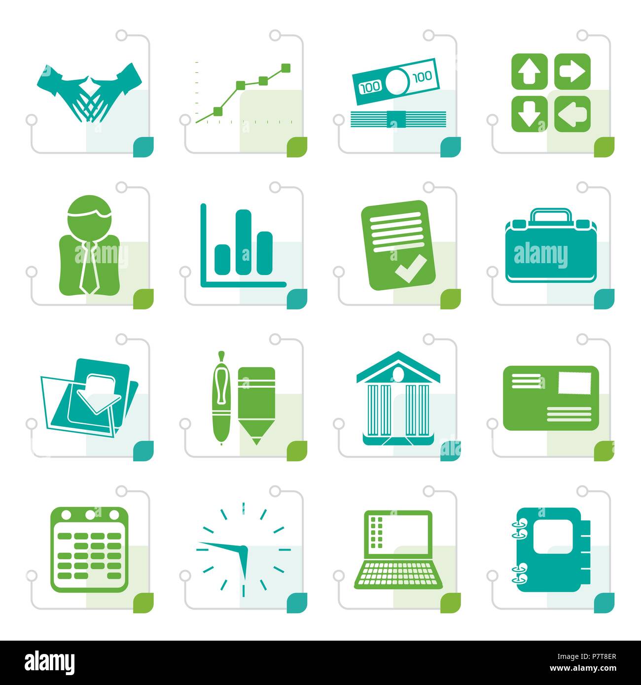 Stylized Business and Office icons - Vector Icon Set Stock Vector Image ...