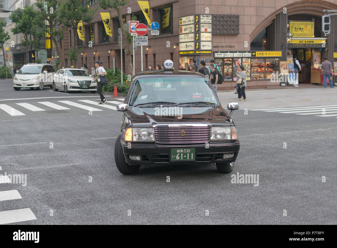Black taxi, Tokyo, Japan Stock Photo