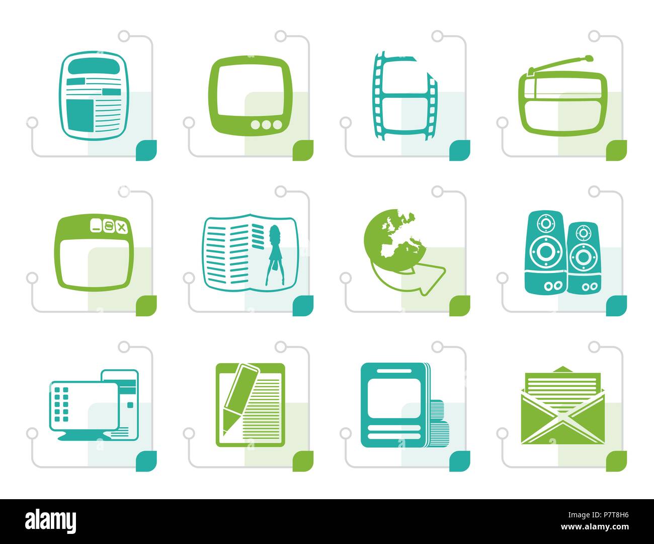 Stylized Media icons - Vector Icon Set Stock Vector Image & Art - Alamy