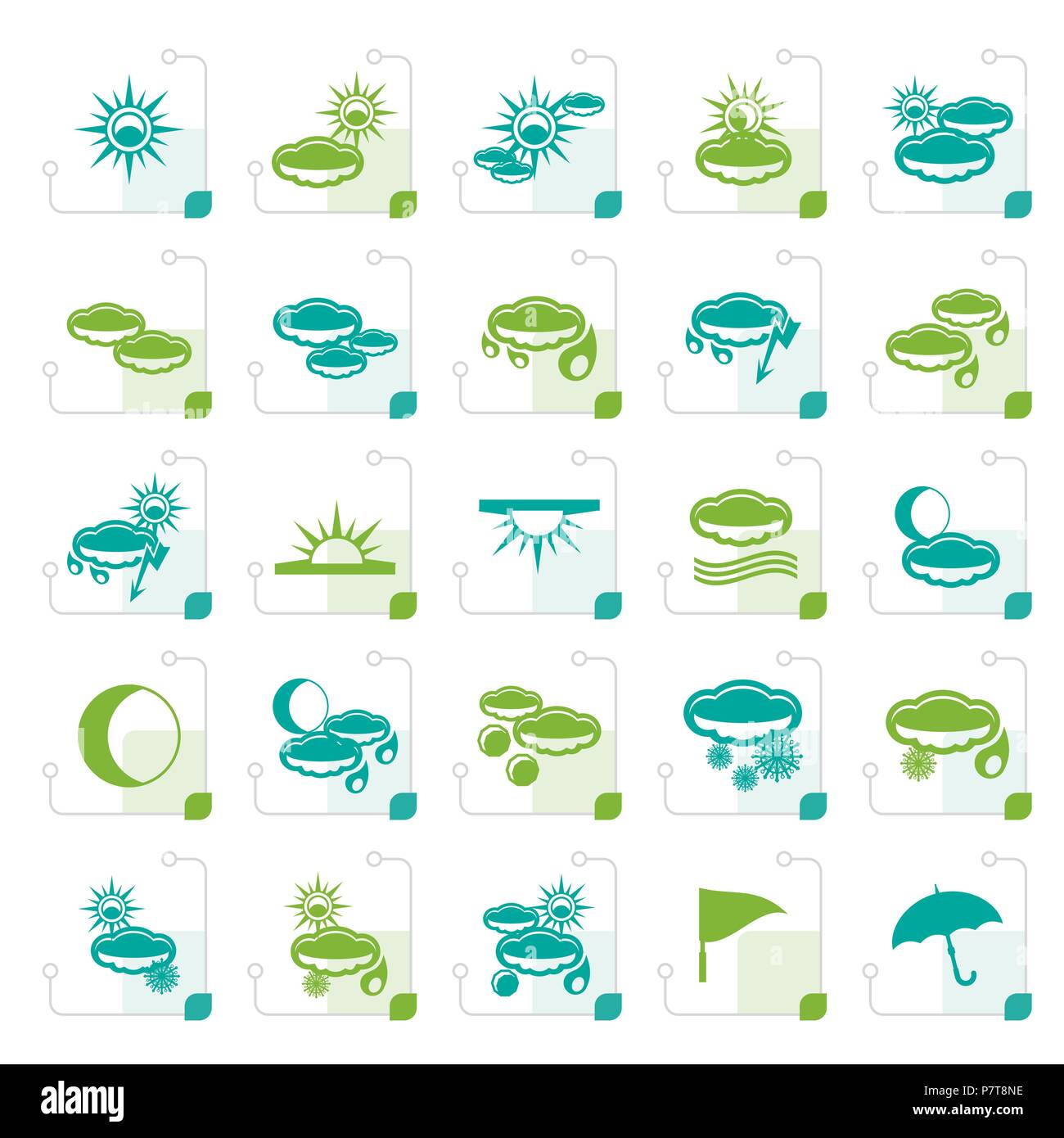 Stylized Weather and nature icons - Vector Icon Set Stock Vector Image ...