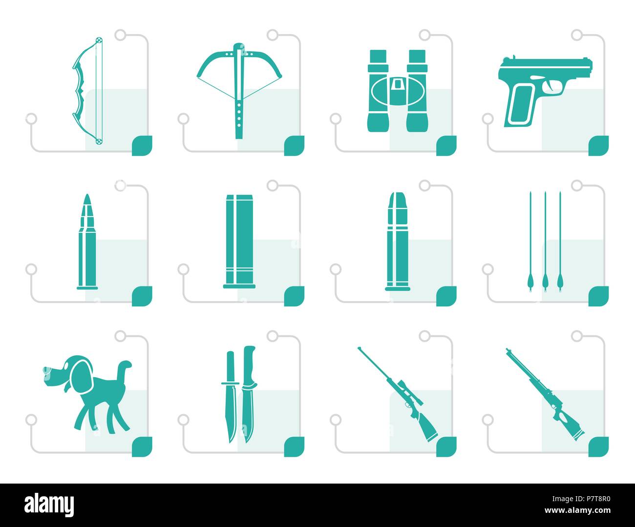 Stylized Hunting and arms Icons - Vector Icon Set Stock Vector Image ...