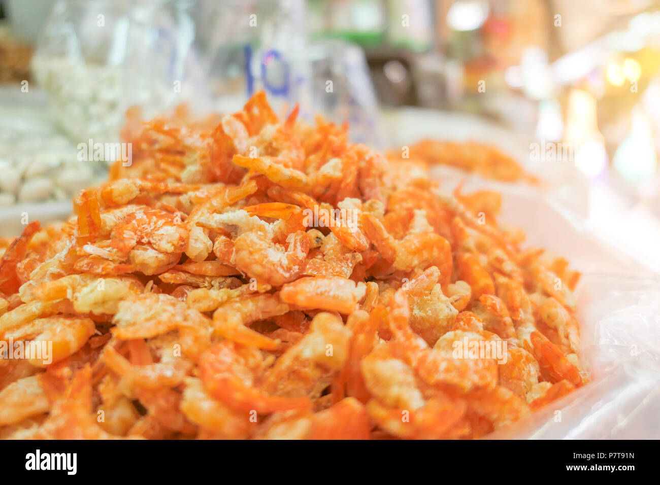 dried shrimp sale in chinatown Stock Photo
