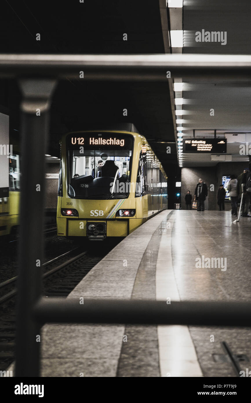 Stuttgarter Straßenbahn SSB, tram in Stuttgart, germany Stock Photo