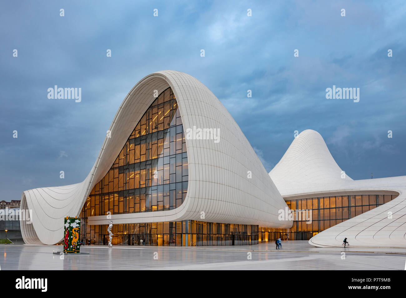 The Heydar Aliyev Center at late afternoon in Baku,Azerbaijan Stock Photo
