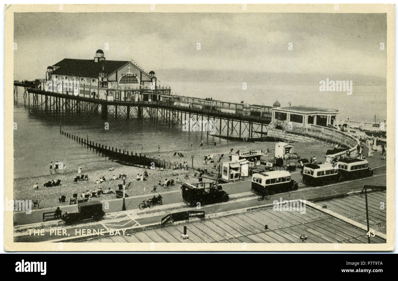 Postcard Dated 1932 1939 Showing The Third Herne Bay Pier Which Was 