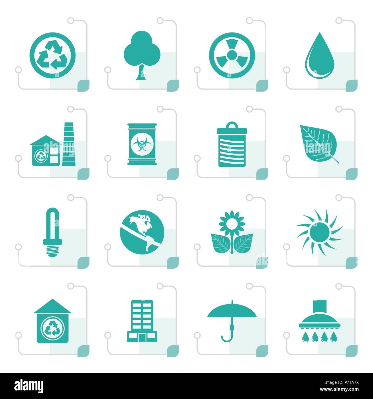 Stylized Ecology and nature icons -vector icon set Stock Vector