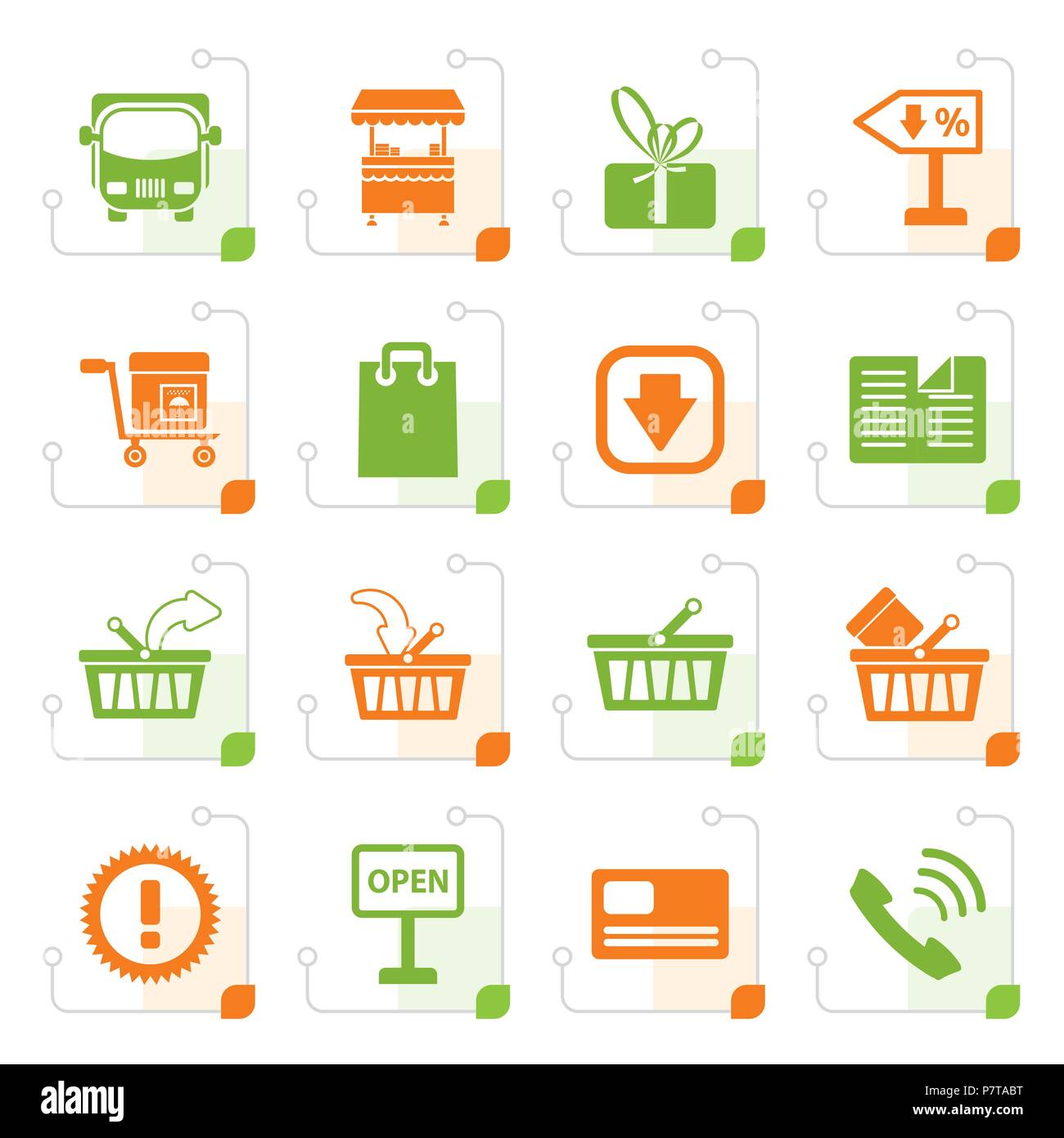 Stylized Online shop icons - vector icon set Stock Vector