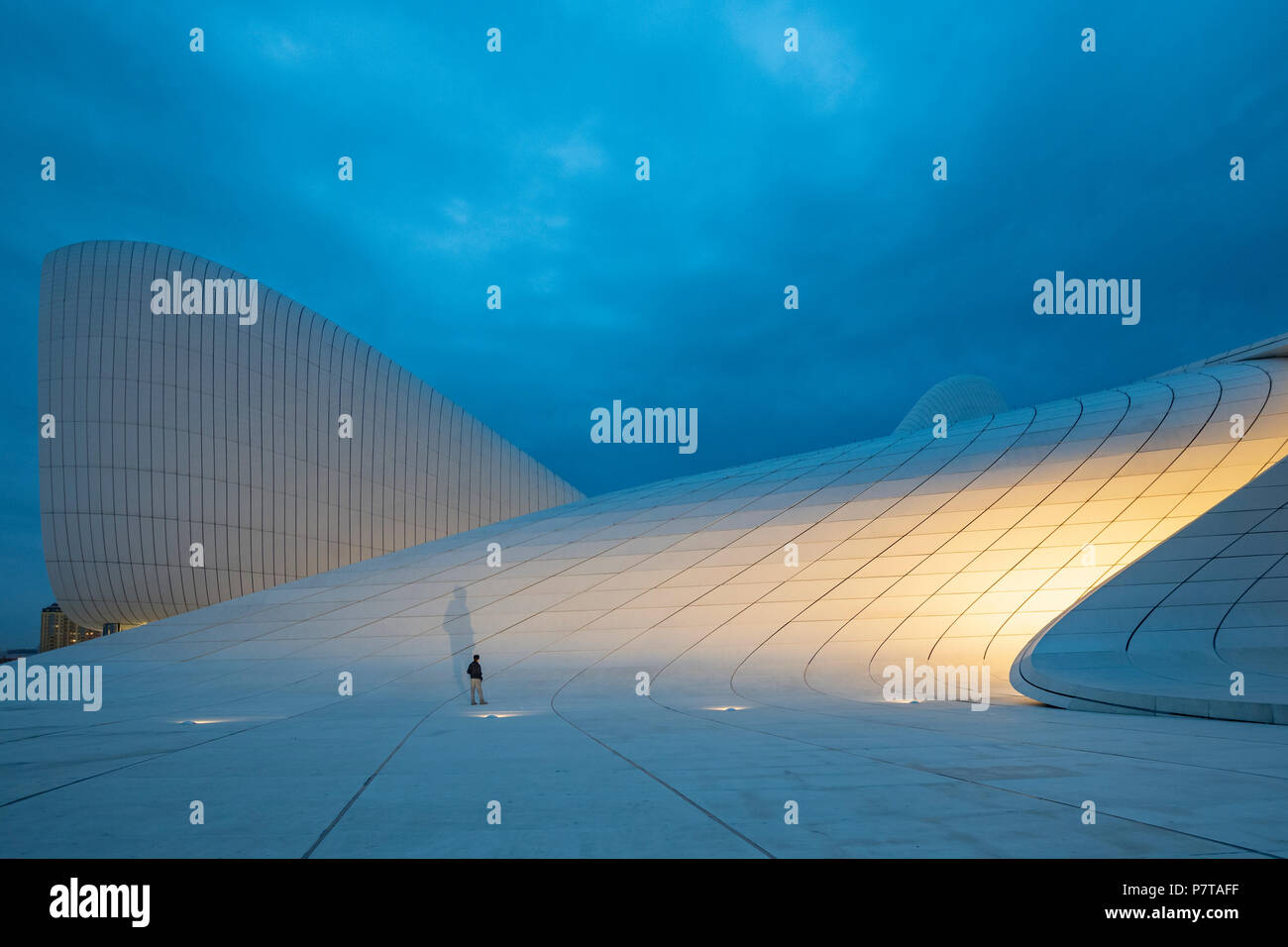 The Heydar Aliyev Center at night in Baku,Azerbaijan Stock Photo