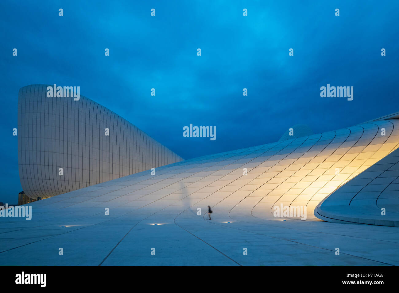 The Heydar Aliyev Center at night in Baku,Azerbaijan Stock Photo