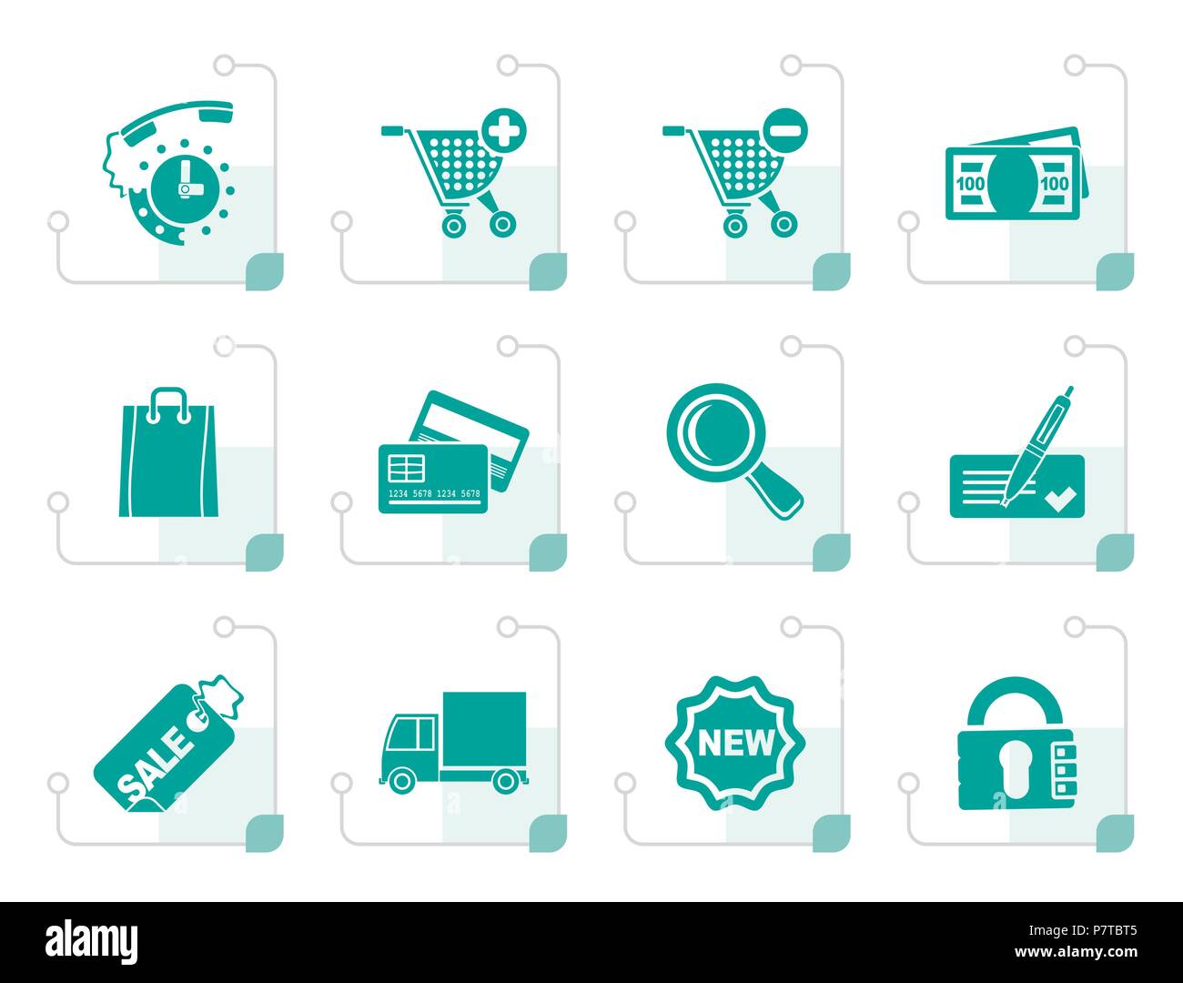 Stylized Internet icons for online shop - vector icon set Stock Vector ...