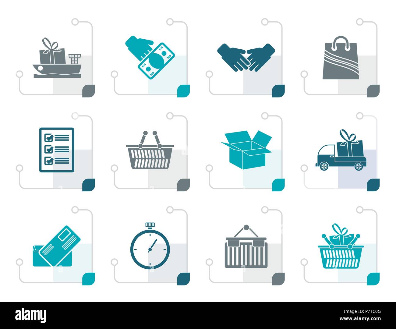 Stylized Shipping and logistic icons - vector icon set Stock Vector ...