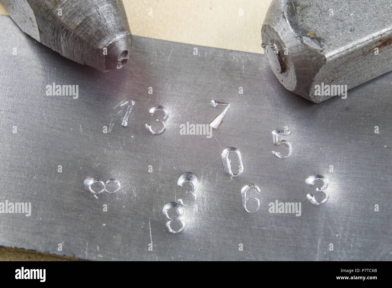 Metal stamps for stamping numbers and letters in metal. Embossed digits