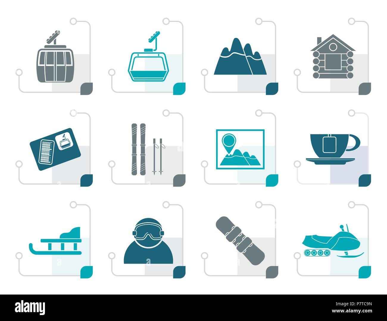 Ski map vector hi-res stock photography and images - Alamy
