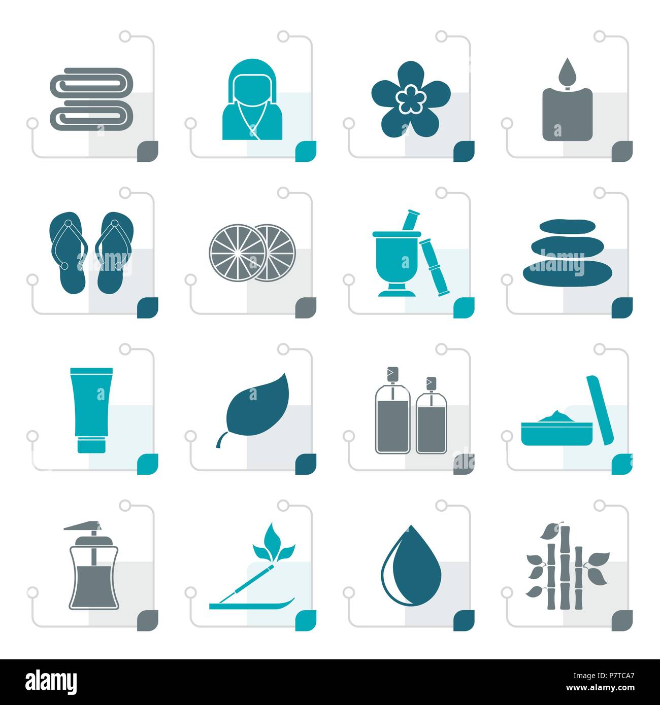 Stylized Spa objects icons - vector icon set Stock Vector Image & Art ...