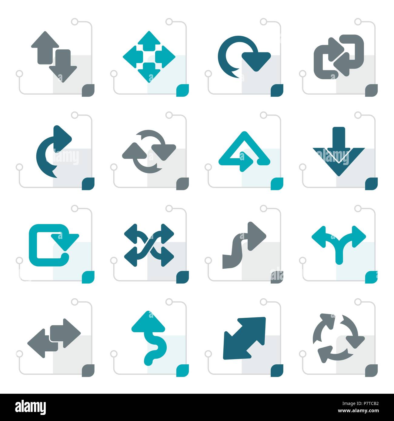 Stylized different kind of arrows icons - vector icon set Stock Vector