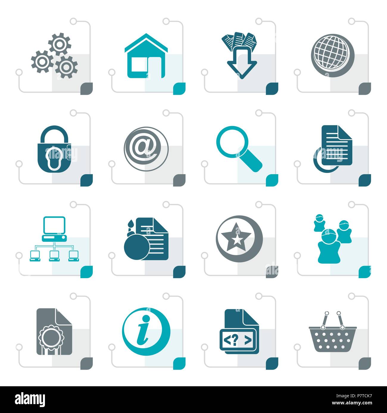 Stylized Website and internet icons - vector icon set Stock Vector