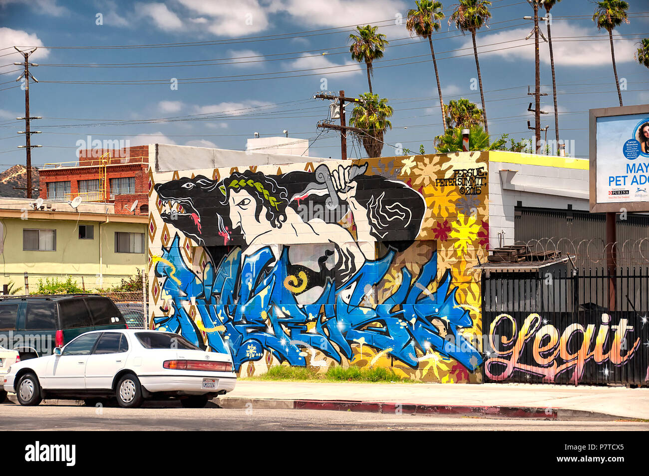 May 27, 2017. Los Angeles, California. Urban graffiti painted on the