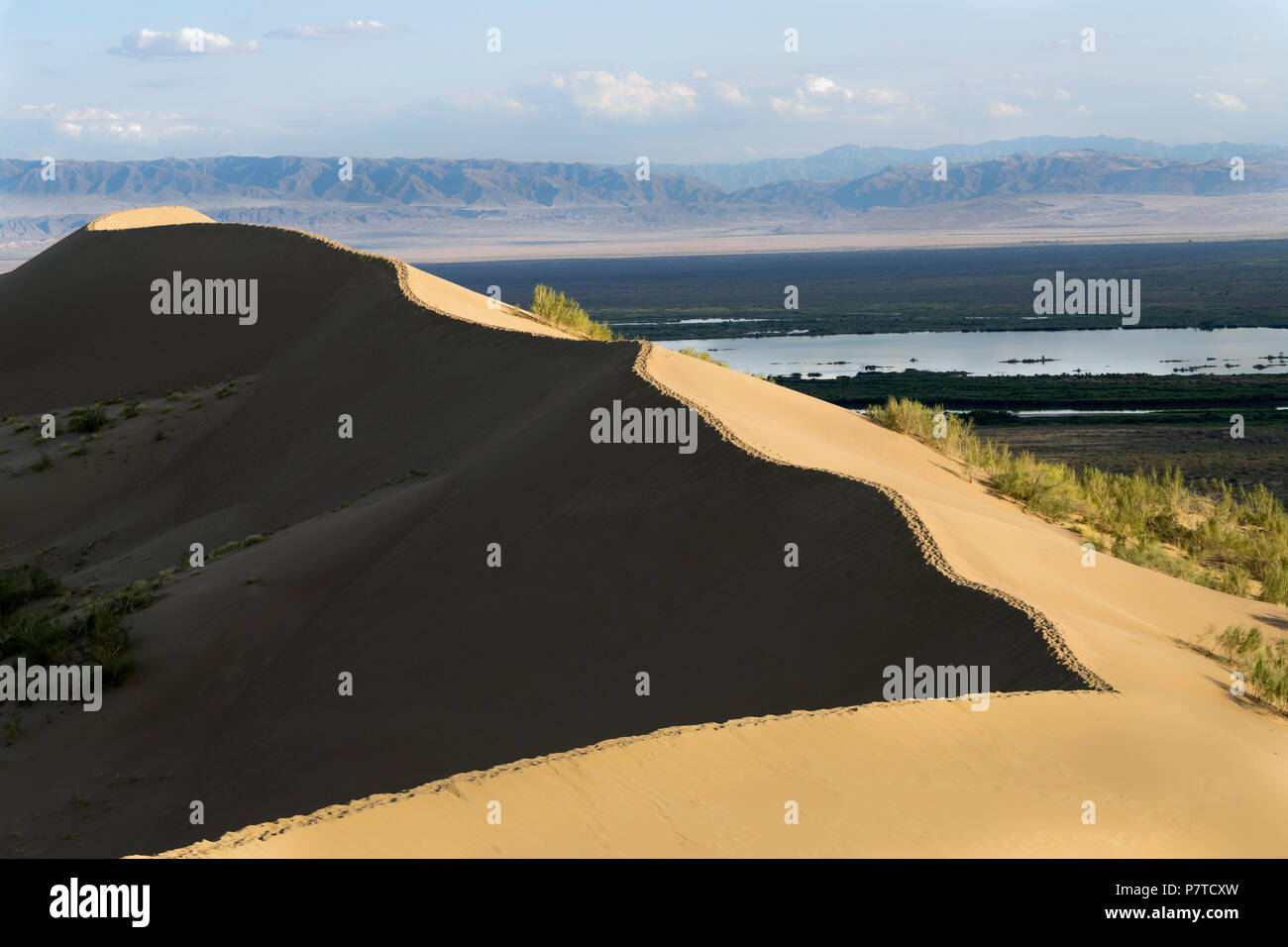 Singing Sands sand dune, Altyn Emel National Park, Kazakhstan Stock Photo