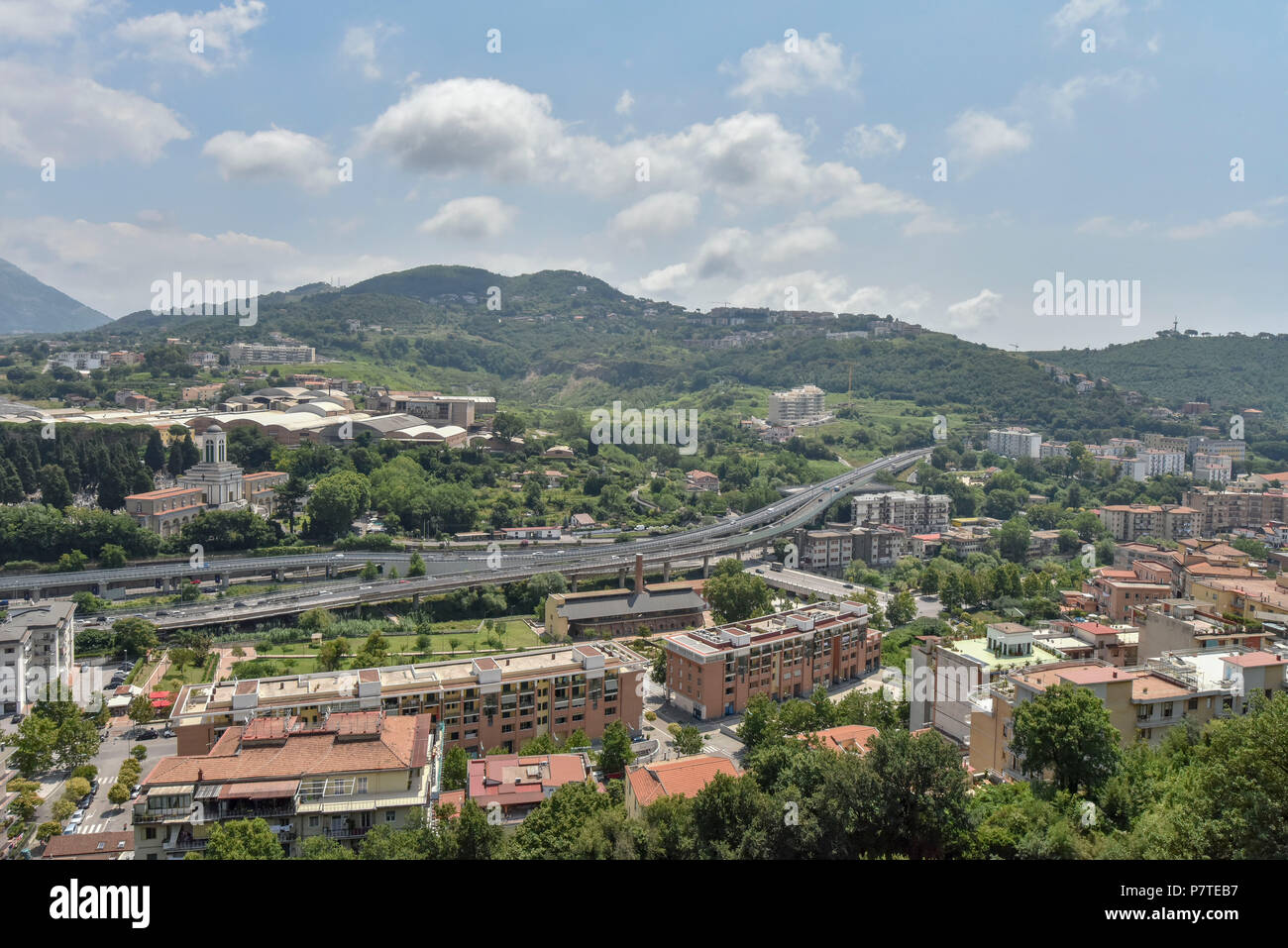 Salerno, highway, top view, Campania, Italy Stock Photo