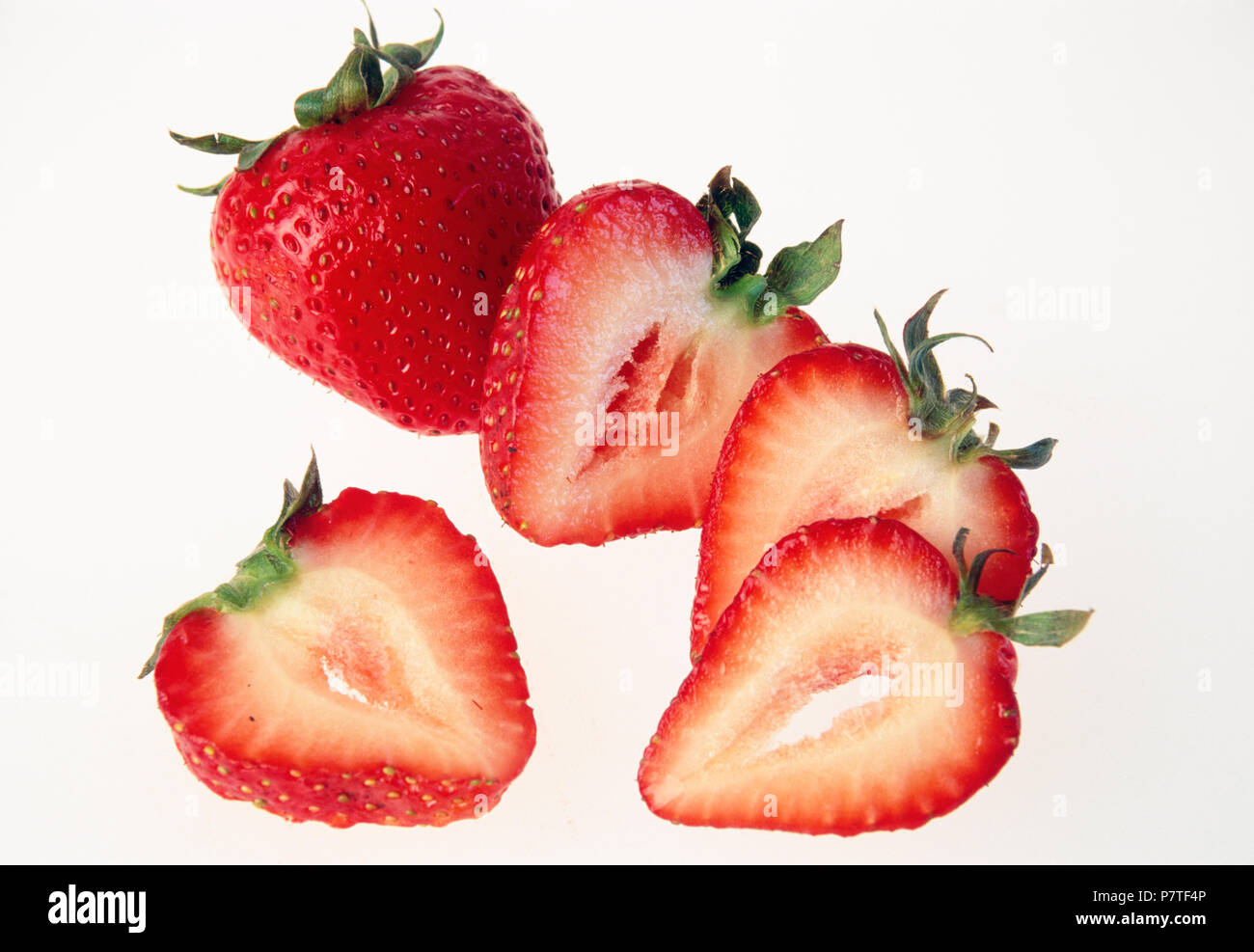 Still Life of Strawberries on White Background Stock Photo - Alamy
