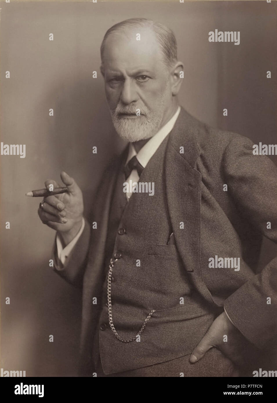 English Photographic Portrait Of Sigmund Freud Signed By - 