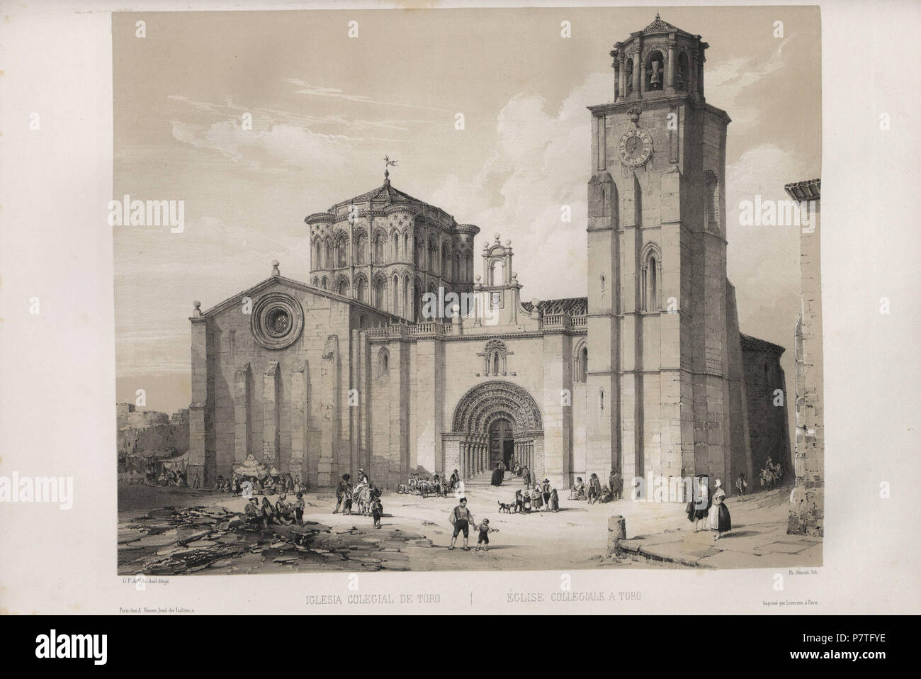 3 1844, España artística y monumental, vistas y descripción de los sitios y monumentos más notables de españa, vol 2, Iglesia colegial de Toro Stock Photo