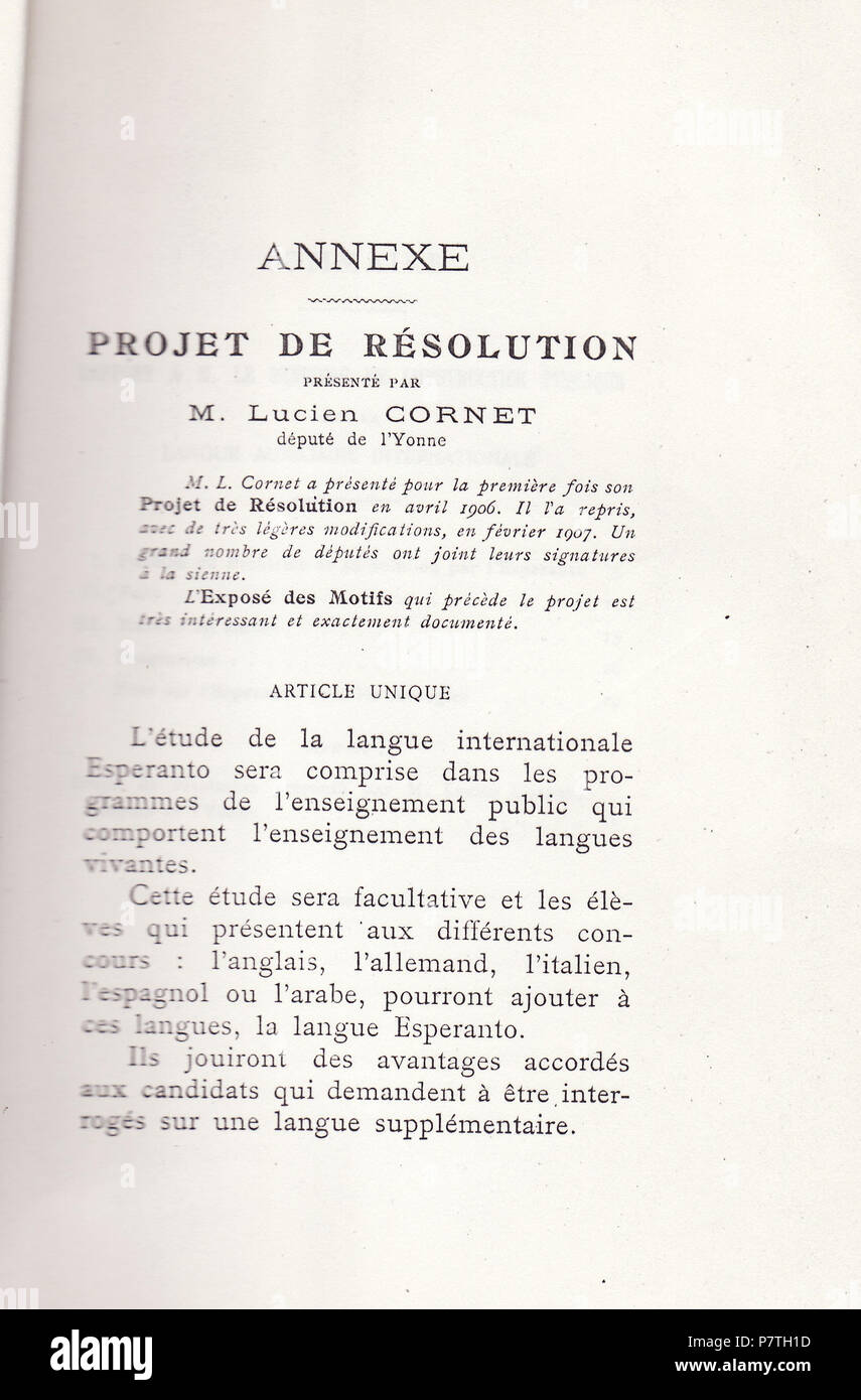 Français Rapport Sur Lesperanto 1907 5 1907 Rapport - 