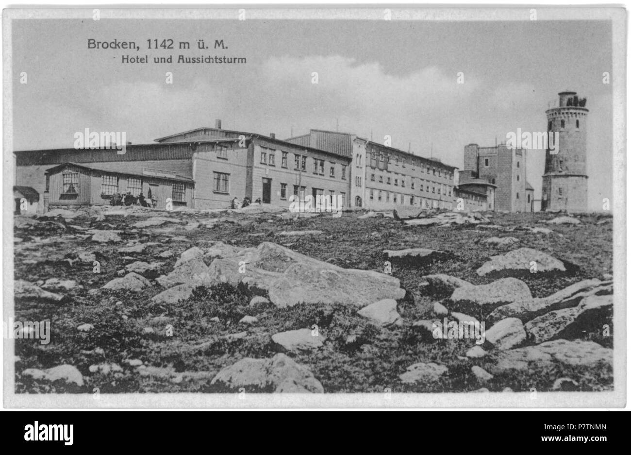 55 Brocken Harz Postkarte 1930 vorderseite Stock Photo