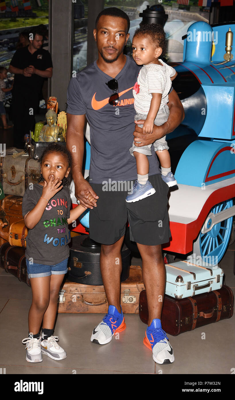 London, UK. 07th July, 2018. Ashley Walters at the Thomas & Friends: Big World Big Adventures - UK Premiere at the Cineworld, Leicester Square, London on July 7th 2018  Photo by Keith Mayhew Credit: KEITH MAYHEW/Alamy Live News Stock Photo