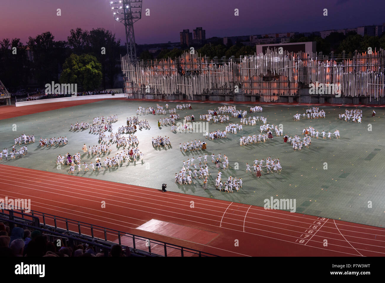 Riga, Latvia. 07th July, 2018. 07.07.2018. RIGA, LATVIA. Great Dance Concert 'Mara’s Country', during The Song and Dance Celebration. Credit: Gints Ivuskans/Alamy Live News Credit: Gints Ivuskans/Alamy Live News Stock Photo