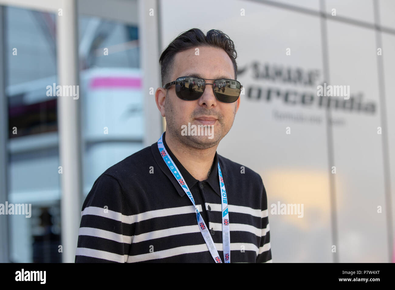 Silverstone Circuit, Silverstone, UK. 8th July, 2018. British Formula One Grand Prix, Race Day; Magician Dynamo watching the GP as a guest of Force India Credit: Action Plus Sports/Alamy Live News Stock Photo
