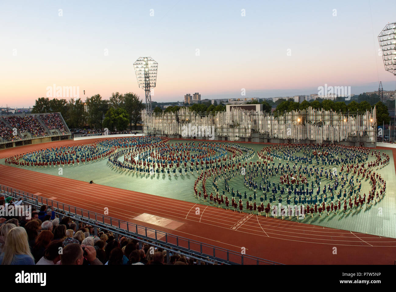 Riga, Latvia. 07th July, 2018. 07.07.2018. RIGA, LATVIA. Great Dance Concert 'Mara’s Country', during The Song and Dance Celebration. Credit: Gints Ivuskans/Alamy Live News Credit: Gints Ivuskans/Alamy Live News Stock Photo