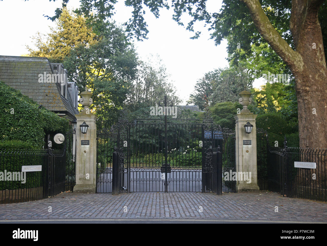 The gates of the US Ambassador's residence Winfield House, in Regent's