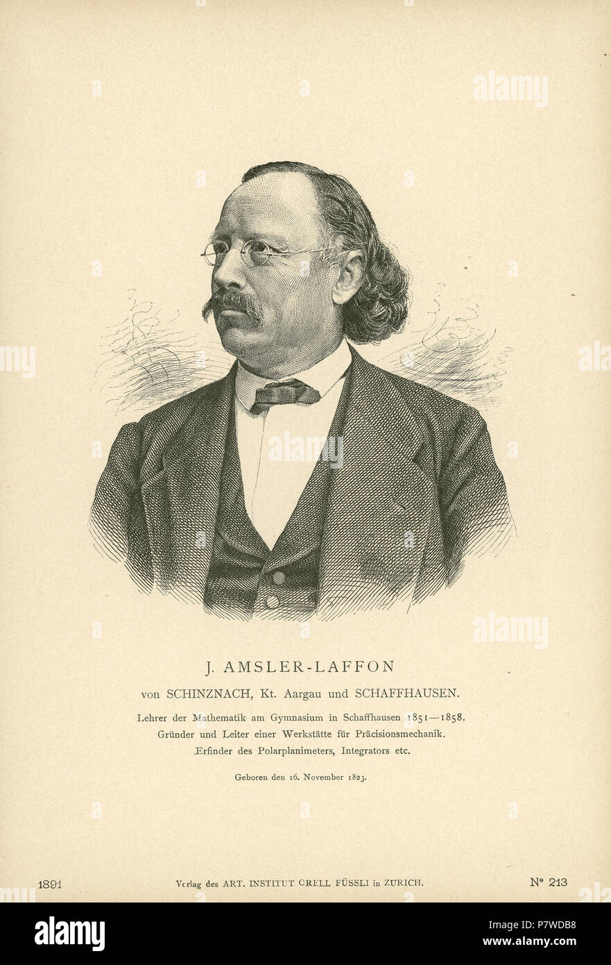 Lehrer und 1854 Erfinder des Polarplanimeters 148 ETH-BIB-Amsler-Laffon,  Jakob (1823-1912)-Portrait-Portr 03571 Stock Photo - Alamy