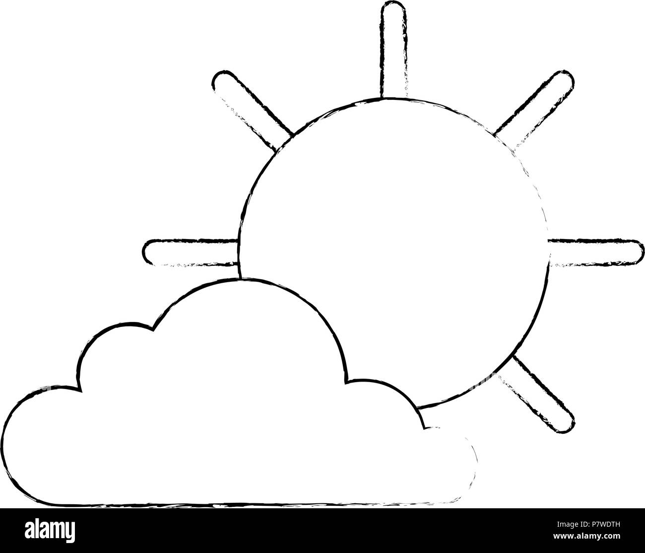 cloud with sun weather icon Stock Vector Image & Art - Alamy