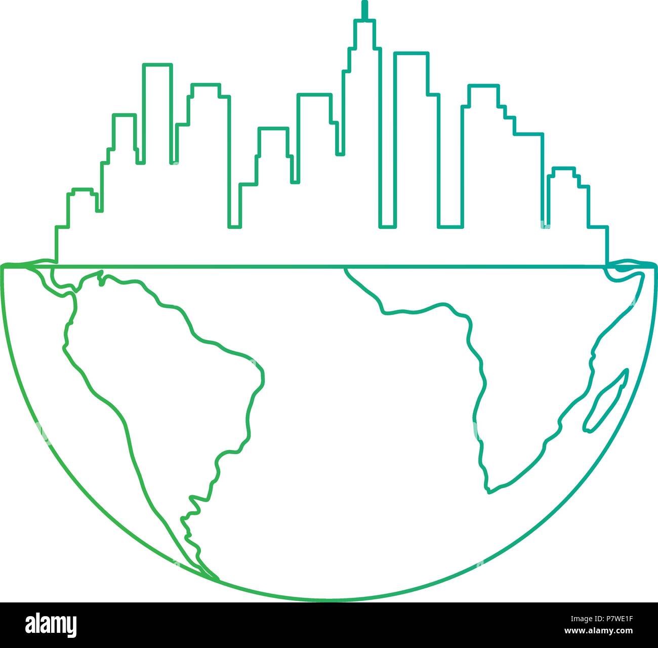 half world with buildings cityscape Stock Vector Image & Art Alamy