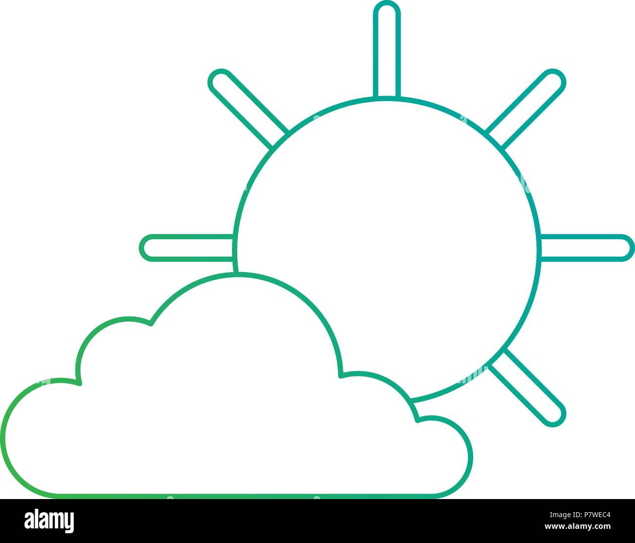 cloud with sun weather icon Stock Vector Image & Art - Alamy