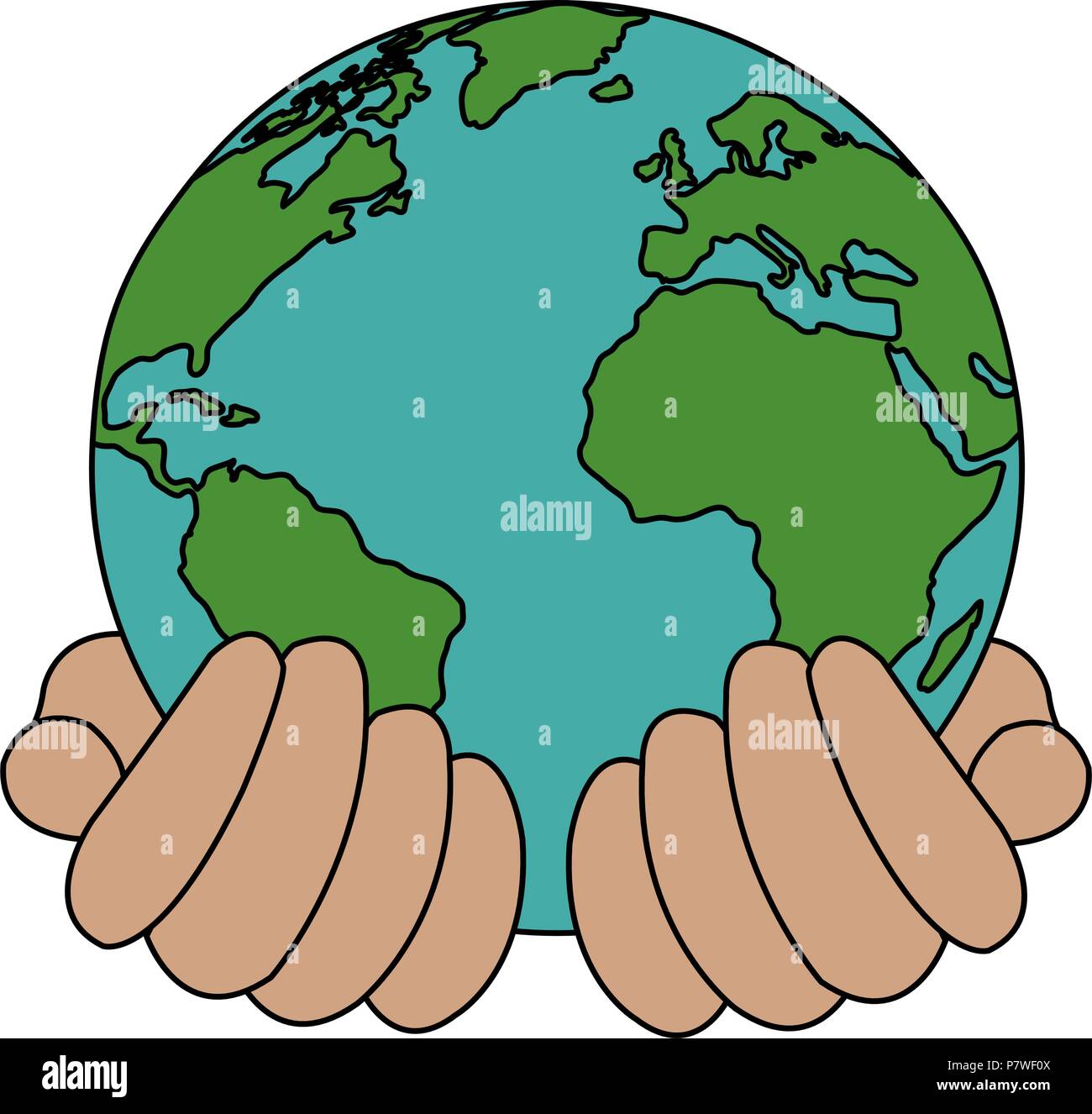 Hands Lifting Earth Planet Icon Stock Vector (Royalty Free) 2019008282