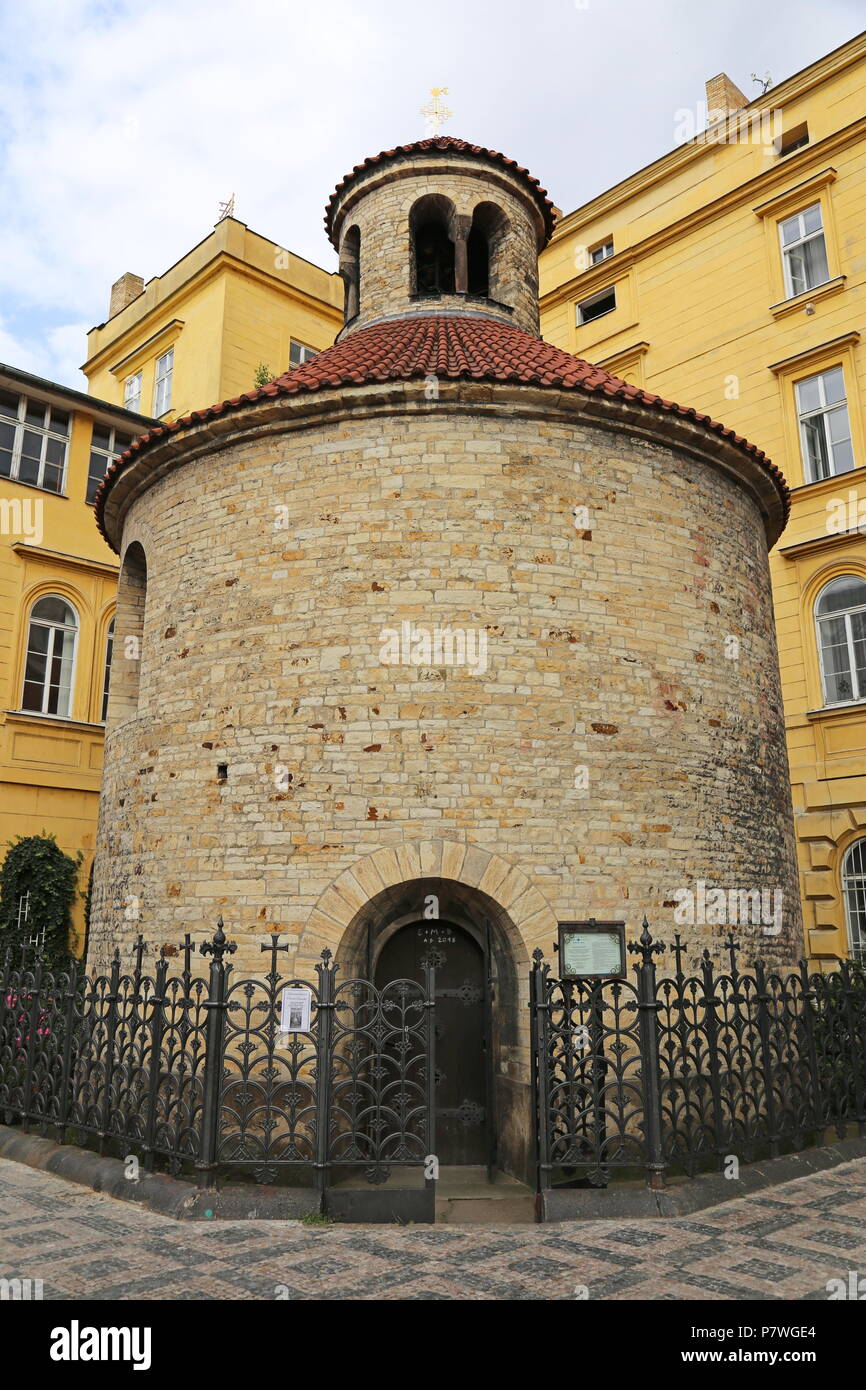 Rotunda of the Finding of the Holy Cross, Karolíny Světlé, Staré Město (Old Town), Prague, Czechia (Czech Republic), Europe Stock Photo