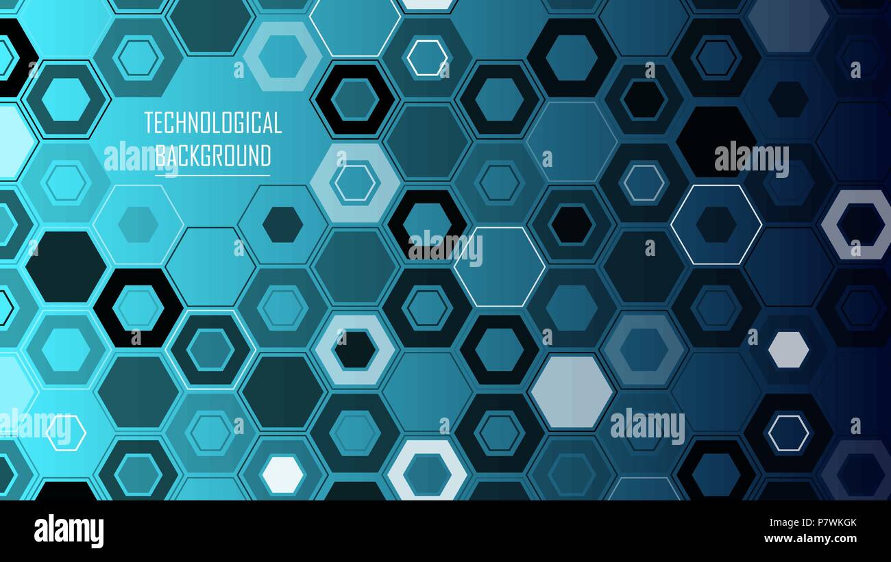 Technological background from hexagons and figures Stock Vector