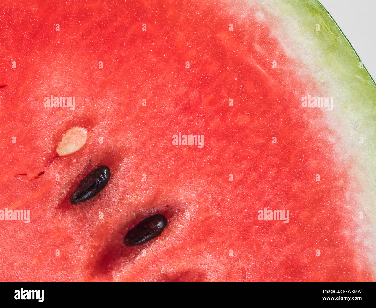 Extreme closeup texture of ripe watermelon. Beautiful watermelon flesh