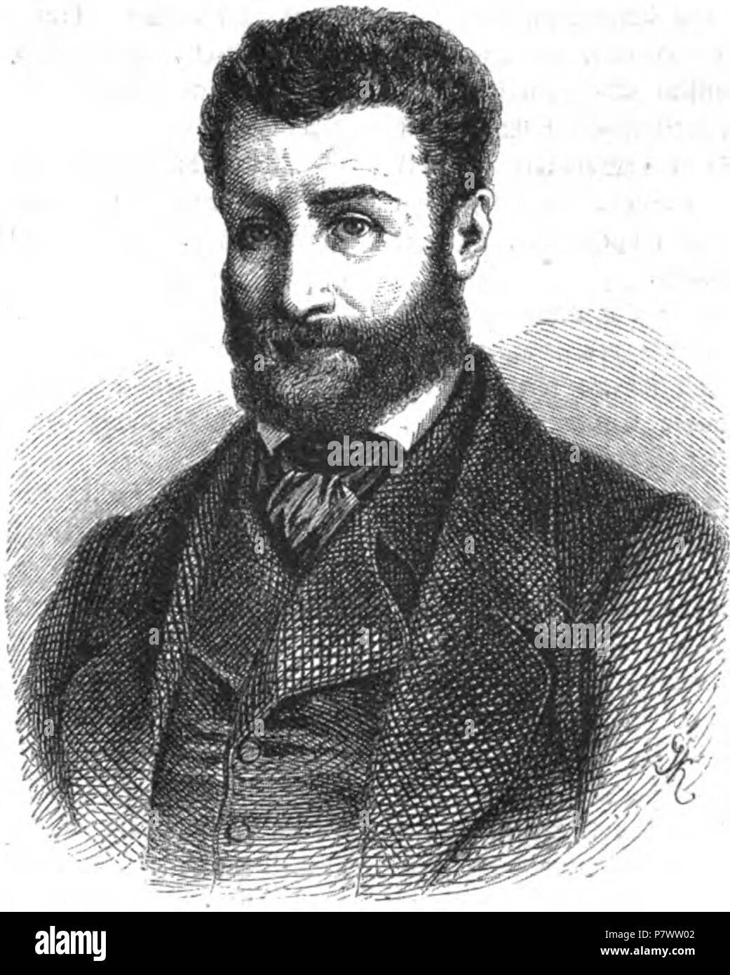 Deutsch: Claude Tillier, französischer Schriftsteller im 19. Jh. 1866 93 Claude Tillier (Freya 06-1866 S 185) Stock Photo