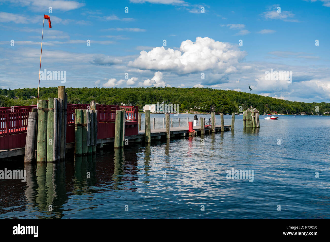 Scenic Nature on Long Lake in Naples, Maine USA Stock Photo