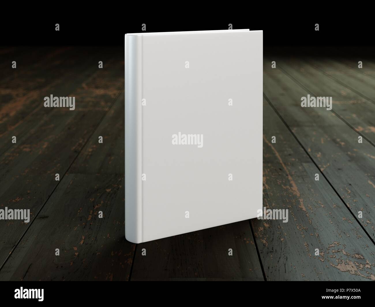 Blank hard cover book template on wood Stock Photo Alamy